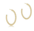 Beaded Classic 1.25" Post Hoop -3mm Gold