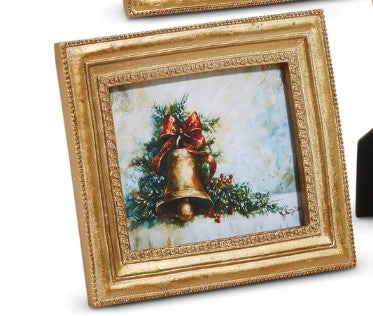 6" Traditional Winter Holiday Scene Framed Art