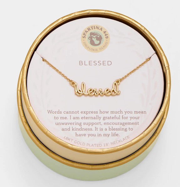 Sea La Vie Necklace Blessed/Script