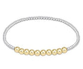 Classic Blissful Pattern 2mm Bead Bracelet 4mm Mixed Metal