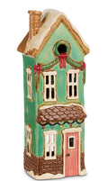 11" Blue Ceramic House