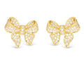 Gold CZ Bow Earrings