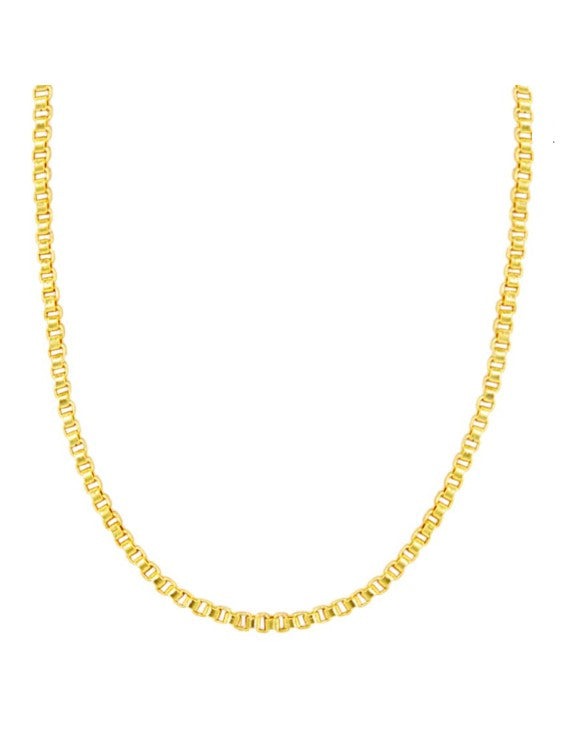 Gold Add a Charm Box Chain Necklace