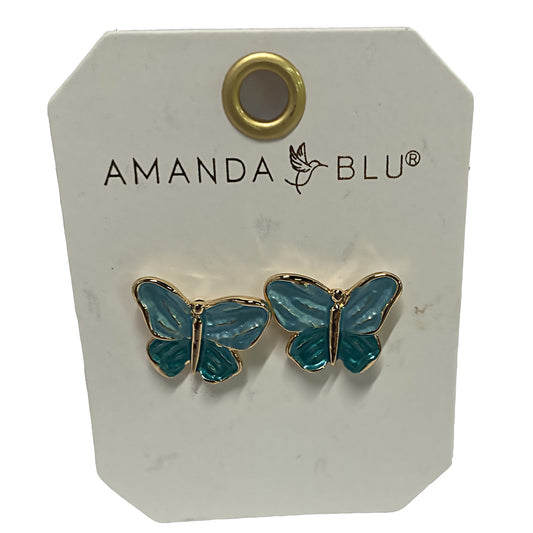 Butterfly 2-toned Enameled Earrings