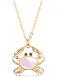 Gold Mother of Pearl Crab Necklace