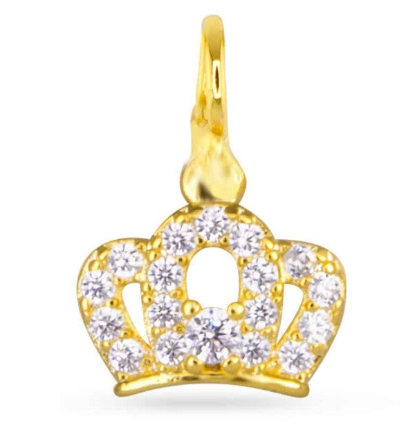 Gold CZ Crown Charm