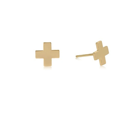 Signature Cross Stud - gold