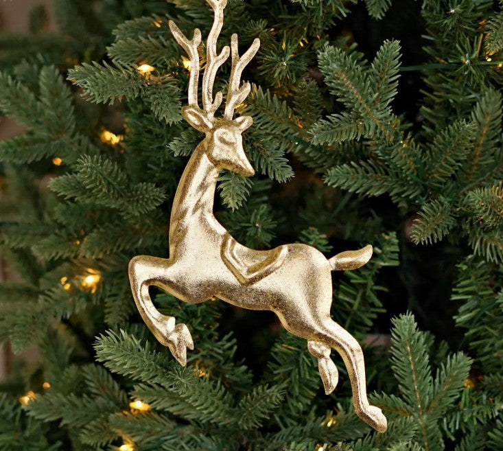 Dazzling Gold Metal Deer Ornament