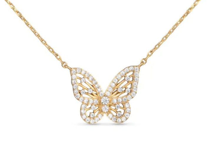 Delicate Butterfly Necklace – Gold