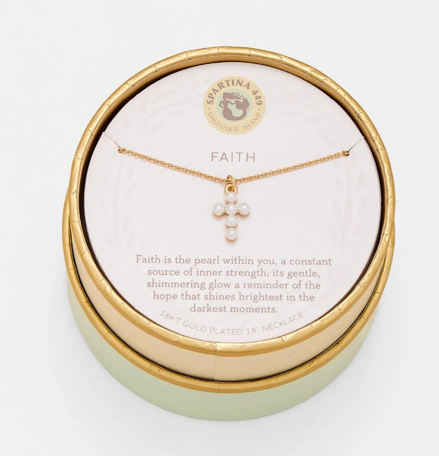 Sea La Vie Necklace Faith/Pearl Cross