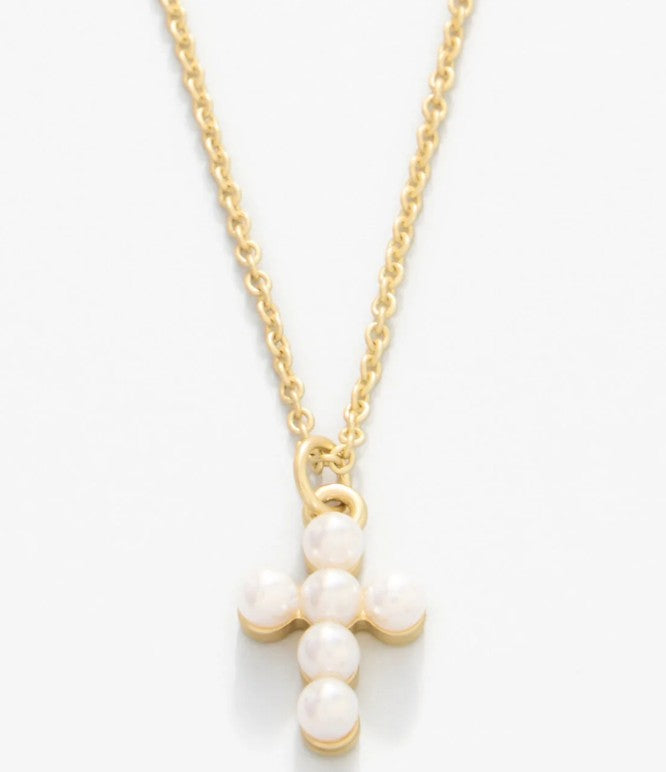 Sea La Vie Necklace Faith/Pearl Cross