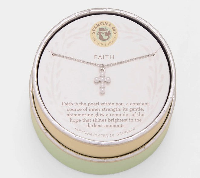 Sea La Vie Necklace Faith/Pearl Cross