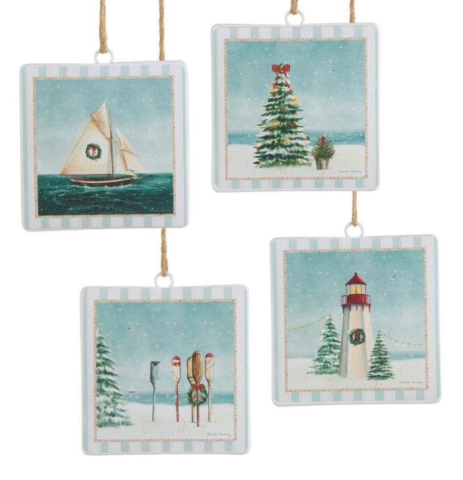 5" Frozen Harbor Tree Square Ornament