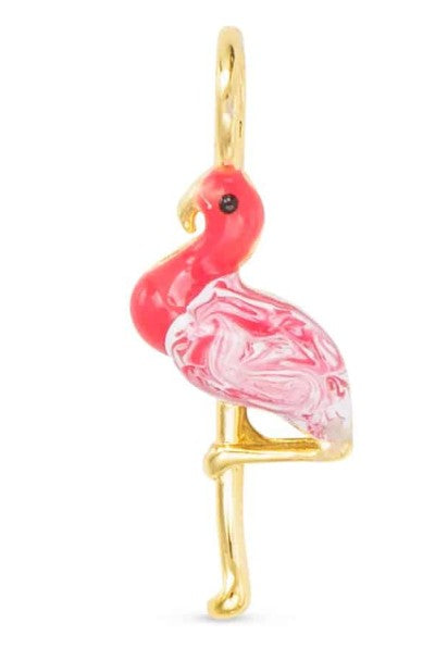 Gold Pink Flamingo Charm
