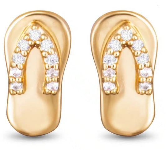 Strap Flip Flop Stud Earrings – Gold
