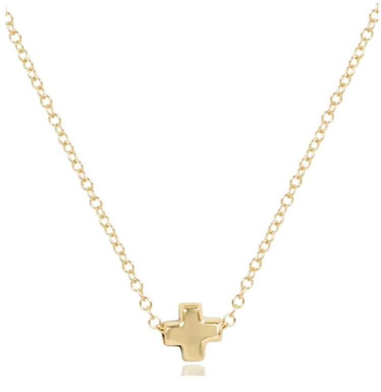 16" necklace gold - signature gold cross
