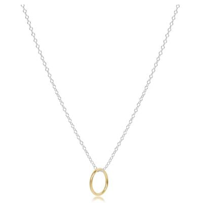 16" Necklace Sterling Mixed Metal-Halo Gold Charm