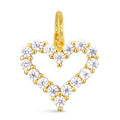 Gold CZ Heart Charm
