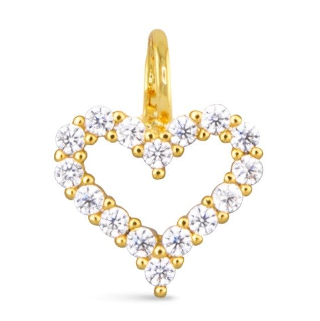 Gold CZ Heart Charm