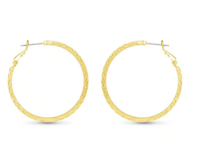 Leilani Polished Braided Large Hoop Gold Earrings