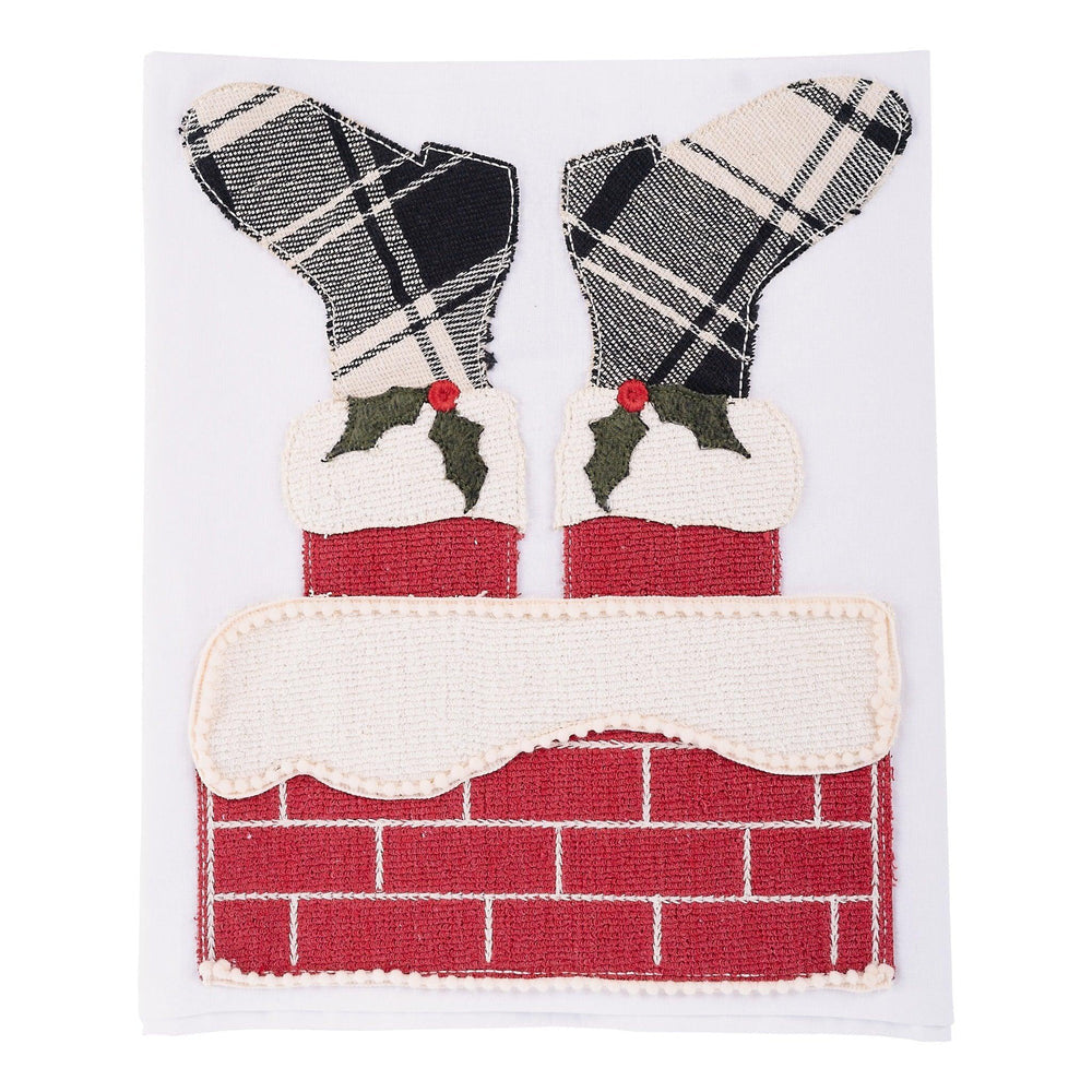 Santa Down The Chimney Tea Towel