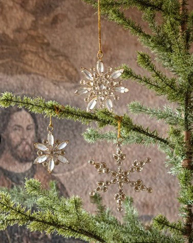 Jeweled Golden Snowflake and Ornament