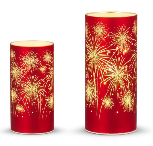 8" Lighted Firework Lanterns