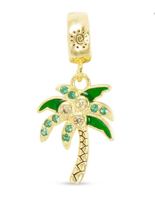 Gold Leafy Palm Tree Charm