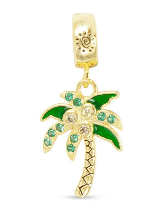 Gold Leafy Palm Tree Charm