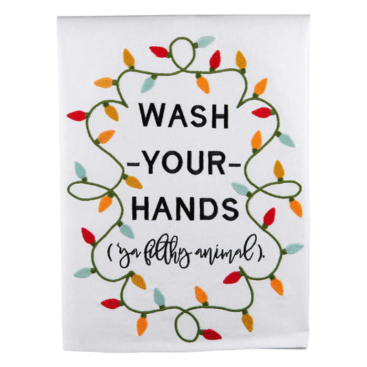 Wash Your Hands Lights Tea Towel