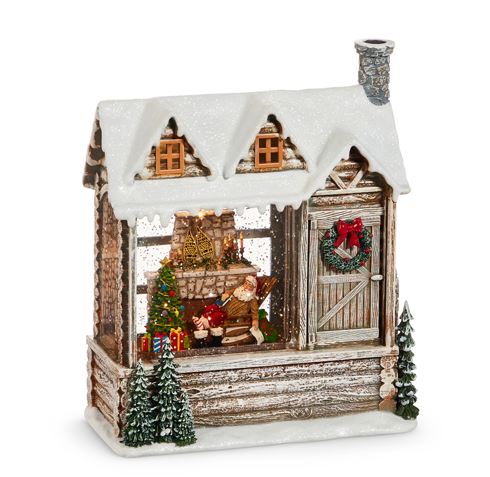 9" Santa Off Duty Lighted Water Cabin Lantern