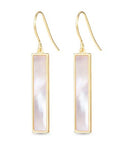 Mother Of Pearl Bar Drop Earrings – Gold