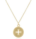 16" necklace gold - signature cross gold disc