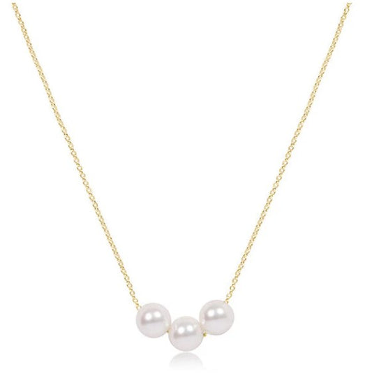 16" necklace gold - joy pearl 6mm