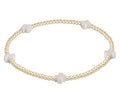Signature Cross Small Gold Pattern 2MM Bead Bracelet -Off White