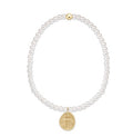 Classic Pearl 3mm Bead Bracelet - Inspire Small Gold Charm