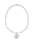 Classic Pearl 3mm Bead Bracelet - Inspire Love Small Silver Charm