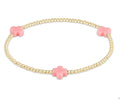 Signature Cross Small Gold Pattern 2MM Bead Bracelet -Pink