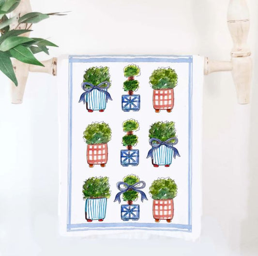 Tea Towel Plants and Bows Towel