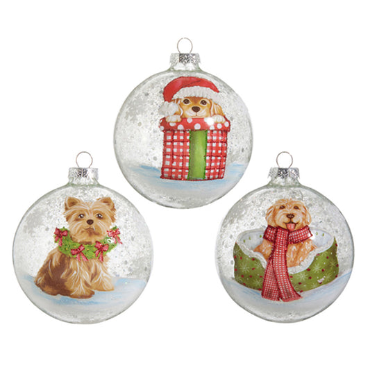 Celebrate the Season Pup Ball Ornament