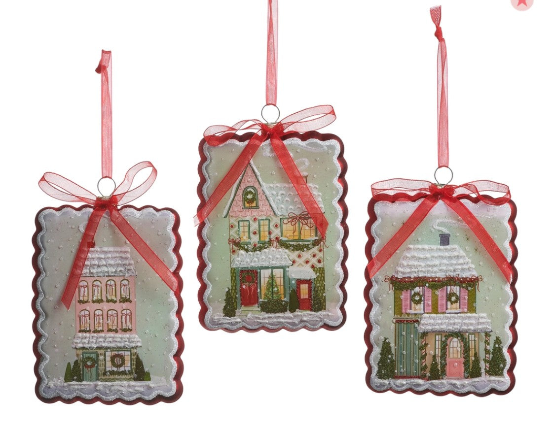 5" Snowflake Lane Rectangle Ornament