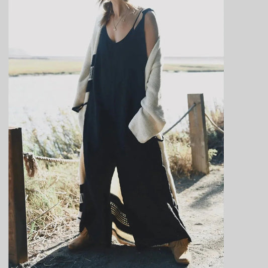 Black Linen Romper