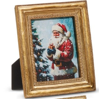 6" Traditional Winter Holiday Scene Framed Art