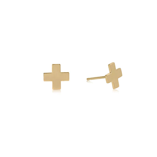 Signature Cross Stud-Gold