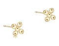 Signature Cross Beaded Small Gold Stud