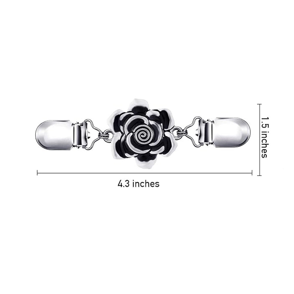 Silver Rose Clip