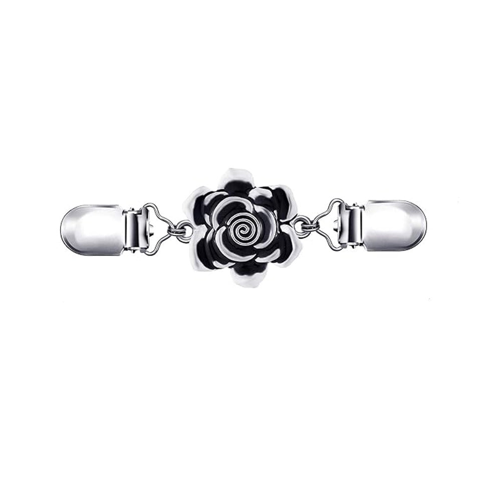 Silver Rose Clip