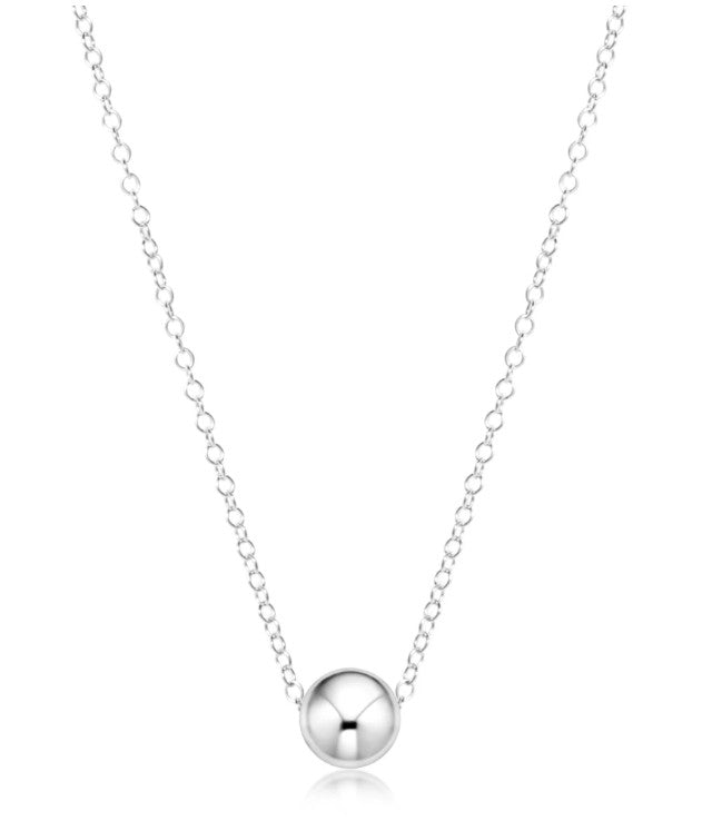 16" Necklace Sterling Silver - 8mm charm