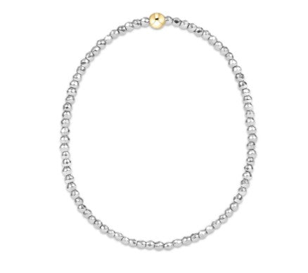 Silver Faceted Hematite 2mm Bead Bracelet