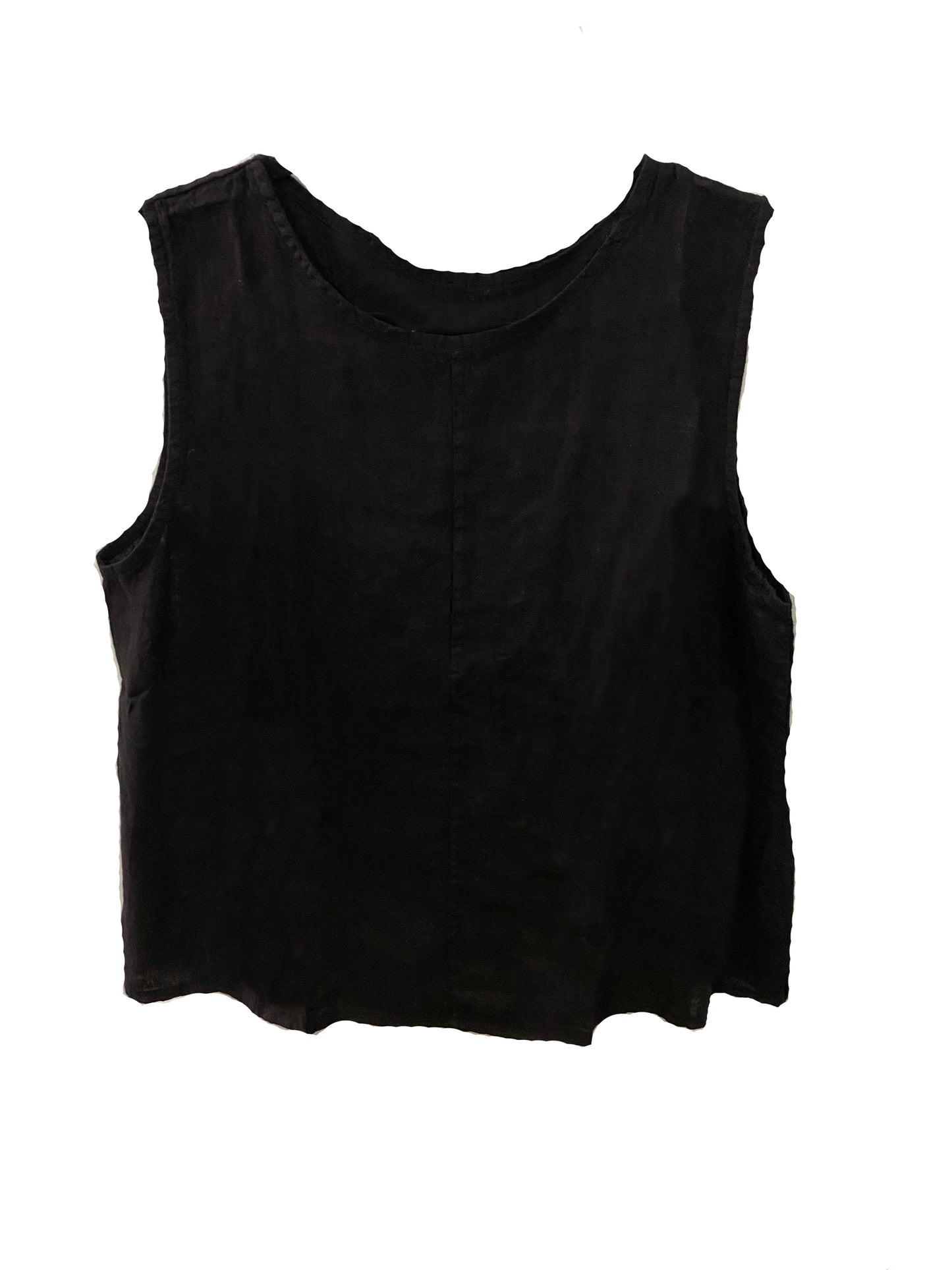 Black Linen Tank Top